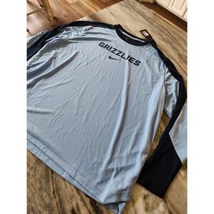 Nike NBA Memphis Grizzlies Dri-FIT Long Sleeve Shooting Shirt Blue Mens 3XL NEW
